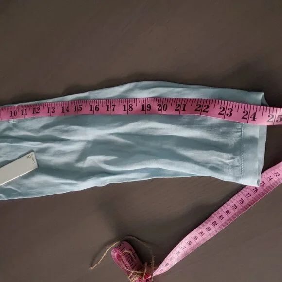 Line & Dot Blue Semi-Sheer Silk Tunic - Picture 7 of 9